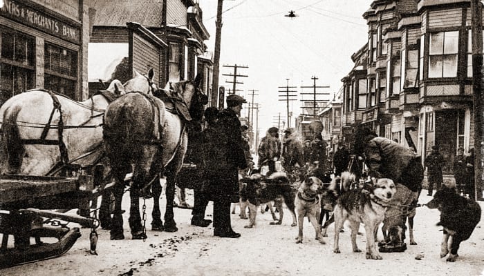 Kaasen and Balto arrive in Nome, heralded as heroes, on Feb. 2, 1925.