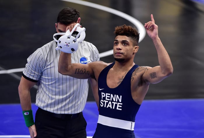 Penn State's Roman Bravo-Young wants to be a two-time NCAA champion this season.  (Jeff Curry/USA Today Sports)