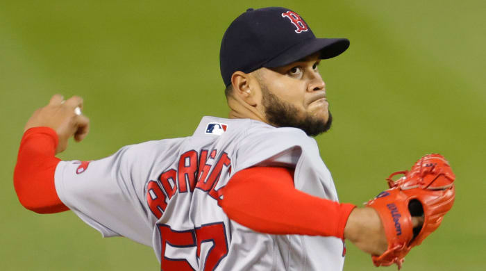 Boston Red Sox starter Eduardo Rodriguez (57) pitches against the Washington Nationals during the second inning at the National Park.