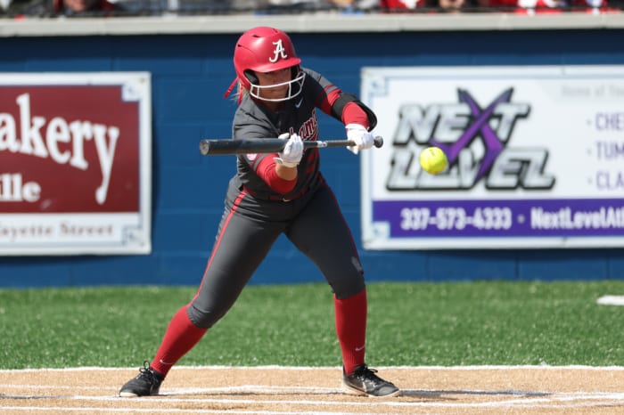 Ashely Prange bunt attempt