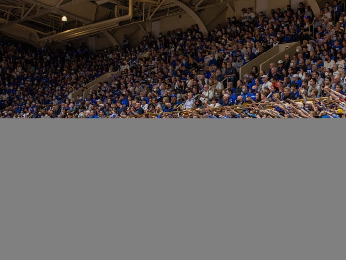 Cameron Crazies during Coach K's final game at Cameron Indoor