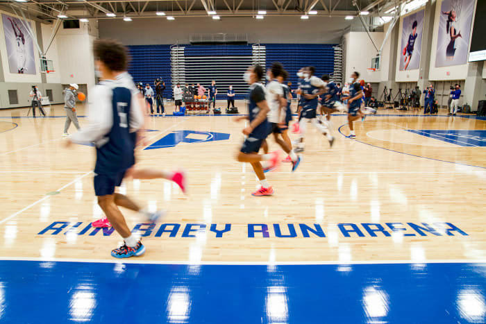 Saint Peter’s players practice at Run Baby Run Arena