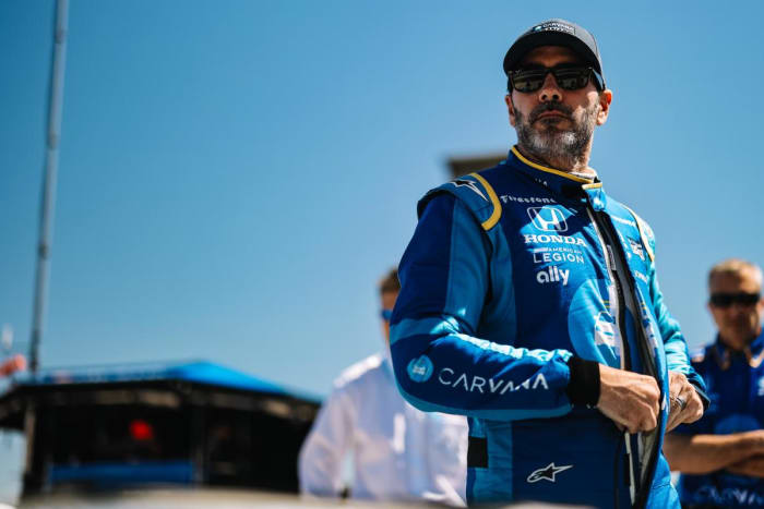Jimmie Johnson is geared up for this weekend's race at Long Beach. Photo courtesy IndyCar.