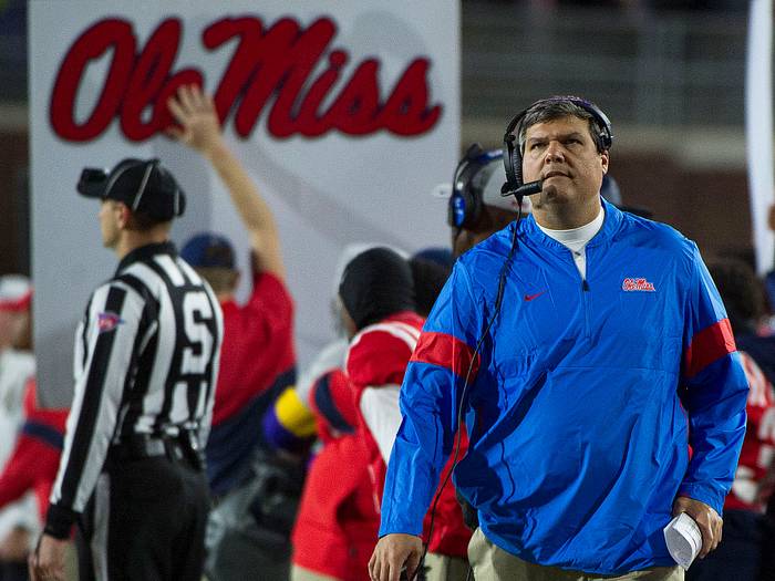 Matt Luke while head coach at Mississippi