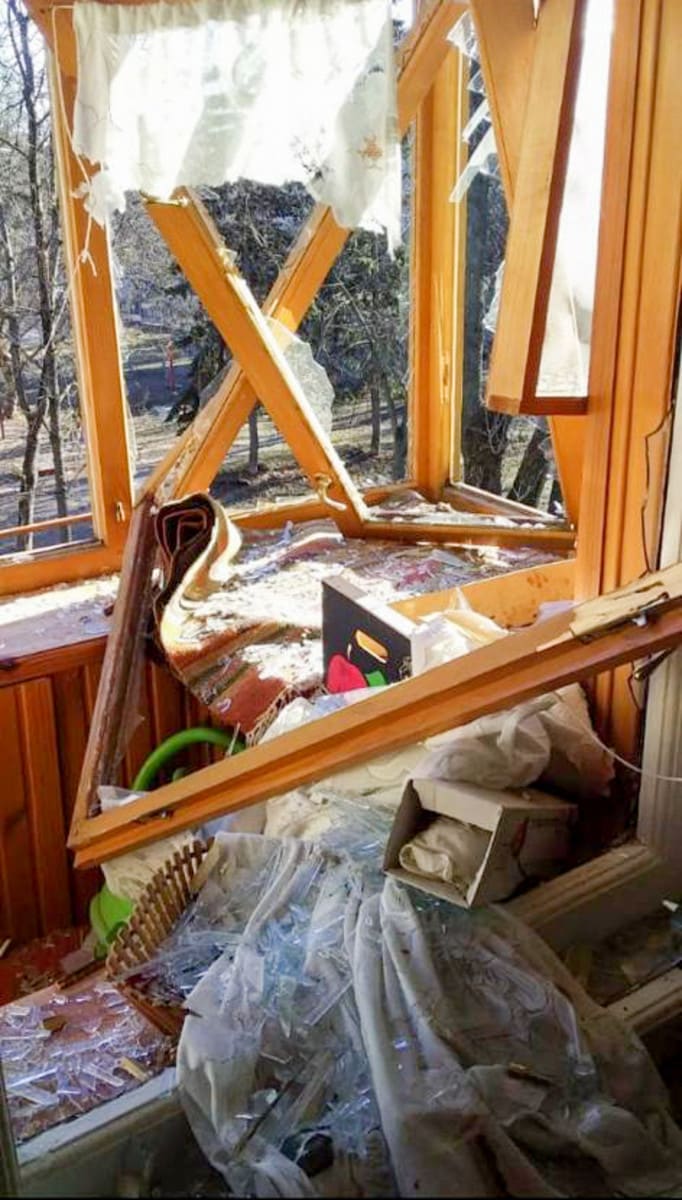 Volkov's childhood home suffered heavy damage in a Russian bombing attack. 