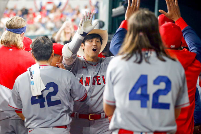 “I think he just enjoys being one of the boys in the clubhouse,” Angels reliever Mike Mayers says about Ohtani.