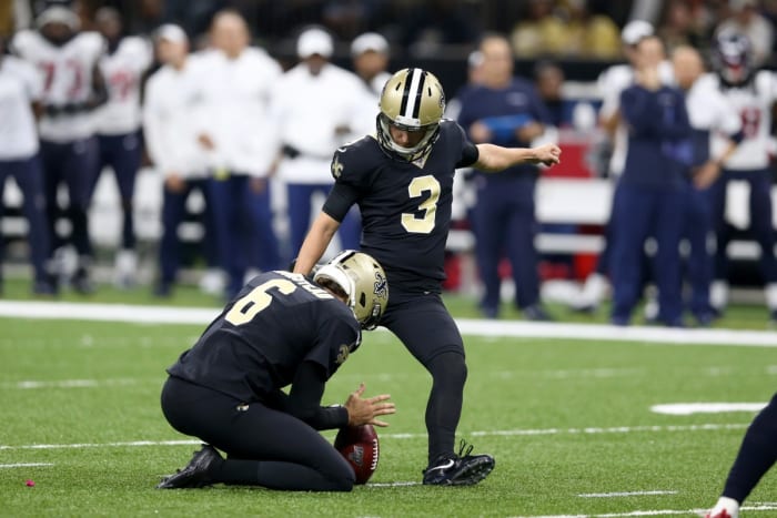 New Orleans Saints kicker Wil Lutz (3). Mandatory Credit: Chuck Cook-USA TODAY Sports