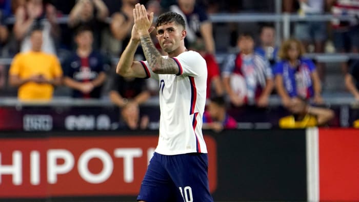 Christian Pulisic walks off the field after starring vs. Morocco