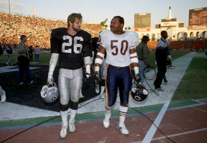 Former Raiders star Vann McElroy and former Bears linebacker Mike Singletary
