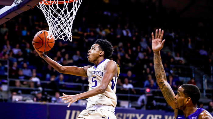 dejounte-murray-washington image In his lone season as a Husky, Murray averaged 16.1 points, 6.0 rebounds and 4.4 assists per game.
