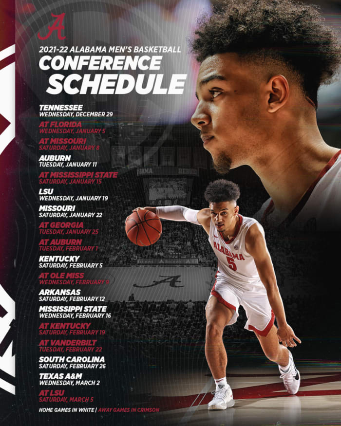 Alabama Men's Basketball Schedule Finalized with SEC Opponents and