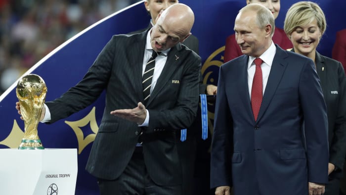 FIFA president Gianni Infantino and Vladimir Putin