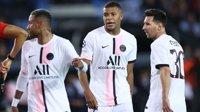 Neymar, Kylian Mbappé and Lionel Messi, all together for PSG in the Champions League