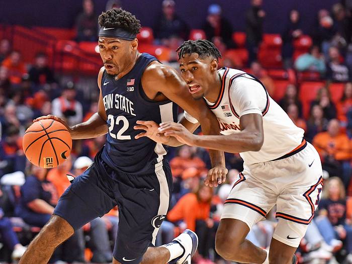 Penn State’s Jalen Picket dribbles vs. Illinois