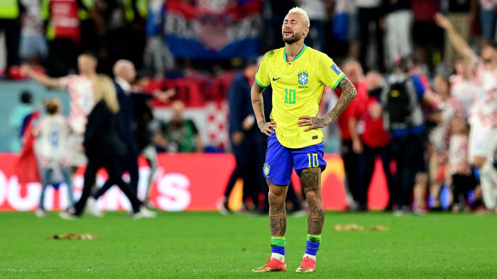 Neymar was devastated in the World Cup when Brazil lost to Croatia