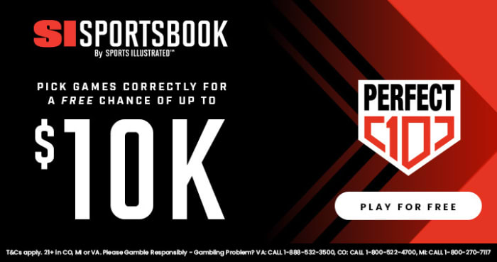 SI Sportsbook Perfect 10: PLAY FOR FREE.  Pick 10 games.  Win $10,000