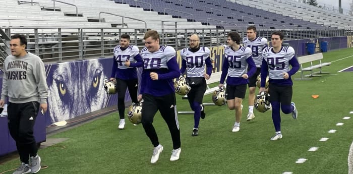 Addison Shrock (85) and Grady Gross (95) are likely to be the leading candidates to replace UW kicker Peyton Henry (47).