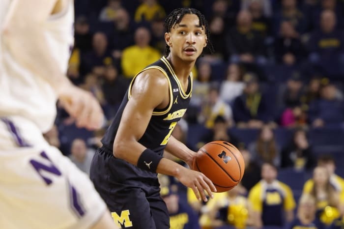 Michigan's Kobe Bufkin had a career-high 20 points in Sunday's Wolverines win over Northwestern.  (USA TODAY Sports)