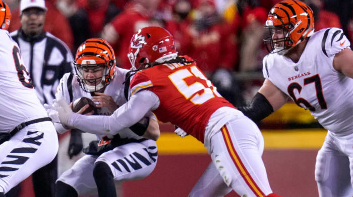 QB Joe Burrow z The Bengals został zwolniony przez obrońcę Chiefs Championship AFC Championship