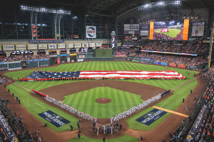 General view of Minute Maid Park during the World Series