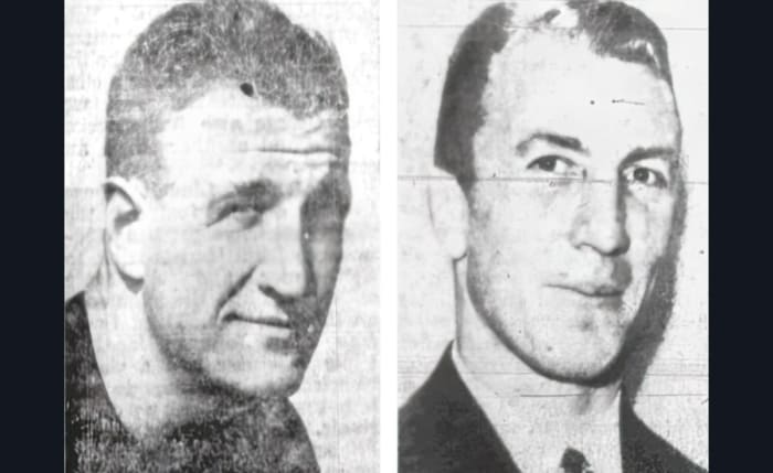 Bernie Masterson and George Sauer coaches Nebraska and Kansas football
