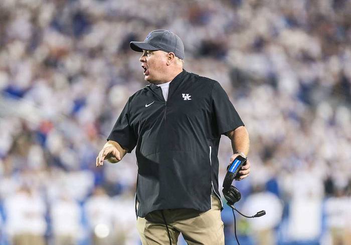 "I've said it for a long time now, this team, just take care of the business in front of us, they don't need to be anybody other than who they are," said Kentucky head football coach Mark Stoops afterwards as the Wildcats beat the Gators 20-13. Oct. 2, 2021 Kentucky Vs Florida October 2021