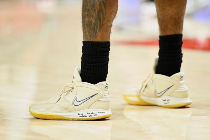 Brooklyn Nets point guard Kyrie Irving wears the Nike Kyrie Infinity.