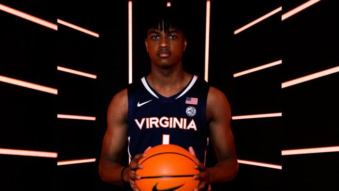 Elijah Gertrude makes an official visit to Virginia's men's basketball program.
