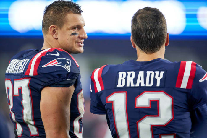 Rob Gronkowski and Tom Brady as teammates on the Patriots