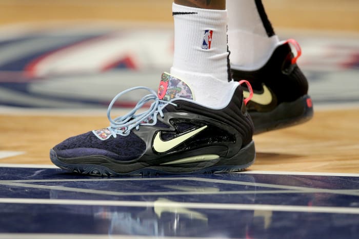 Brooklyn Nets forward Kevin Durant wore the Nike KD 15 shoes against the Boston Celtics on April 25, 2022.
