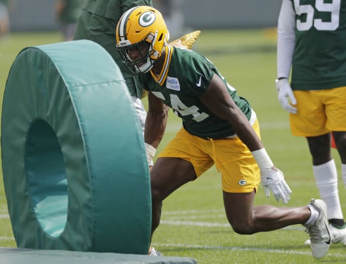 July 29, 2021;  Green Bay, Wis., USA;  Green Bay Packers linebacker Kamal Martin (54) attends training camp Thursday, July 29, 2021 in Green Bay, Wisconsin.