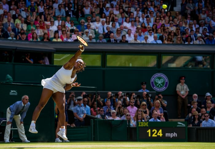 Serena Williams at the 2015 Wimbledon Championships.