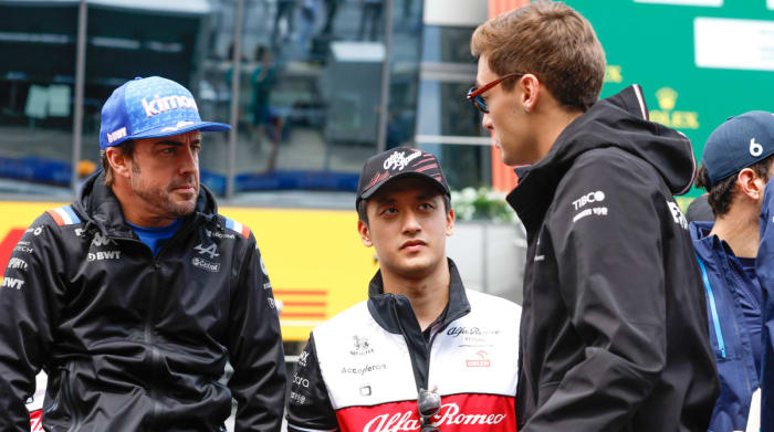 Fernando Alonso and Zhou Guanyu ahead of Austrian GP