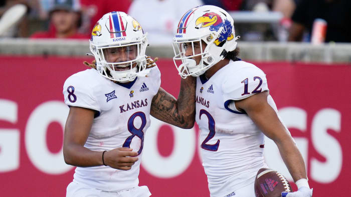 Kansas celebrate with victory over Houston
