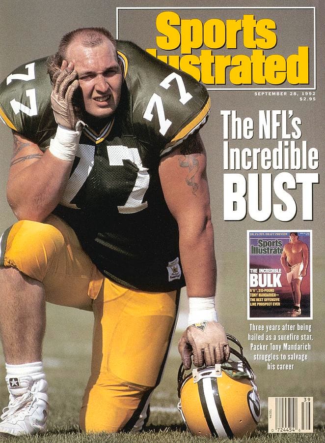 Tony Mandarich on the cover of Sports Illustrated in 1992
