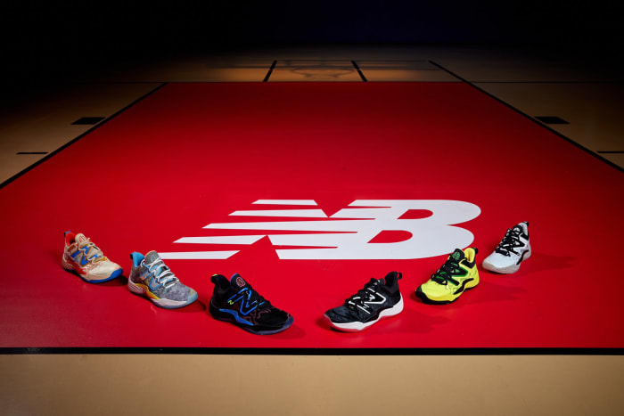 Six pairs of New Balance Two WXY V3 shoes.