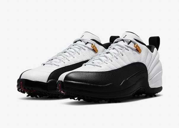 White and black Jordan golf shoes.