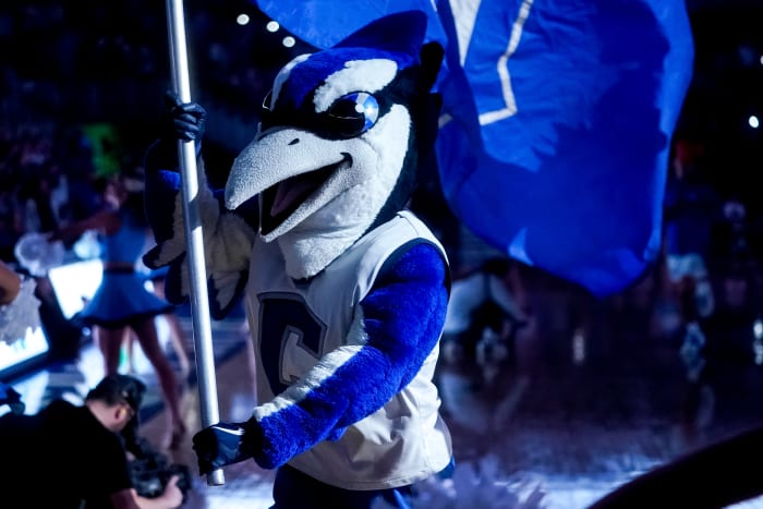 Billy Bluejay before No. 10 Creighton’s 94-65 win over Holy Cross on Nov. 14, 2022.