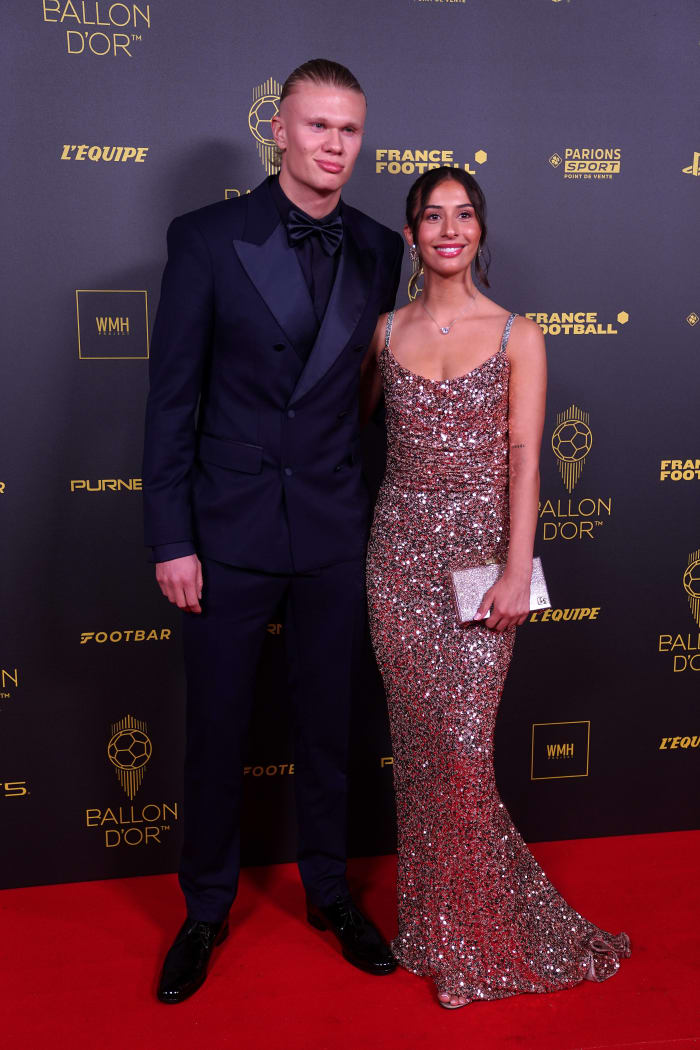 Erling Haaland & girlfriend Isabel stroll into Ballon d’Or awards