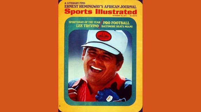 Lee Trevino is on the cover of Sports Illustrated, winner of the 1971 Sportsman of the Year award.