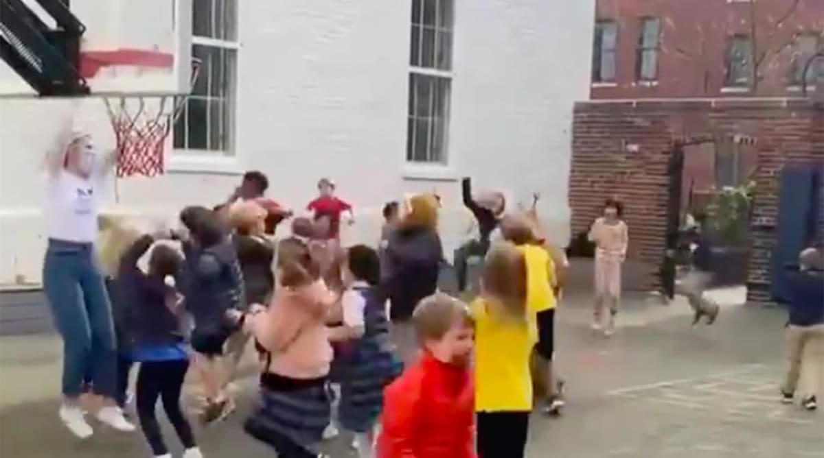 Third Graders Rejoice As Teacher Hits Full-Court Shot to Win Hot Chocolate