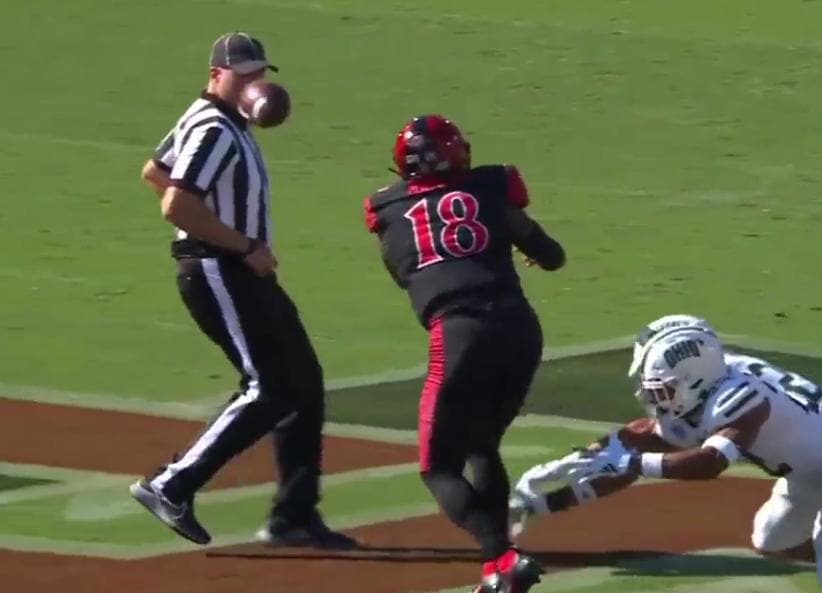 Watch Ref hit in face by pass in Week 0 college football game BVM Sports