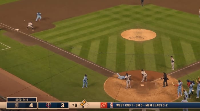 El error de carrera de segunda base de Miguel Sano