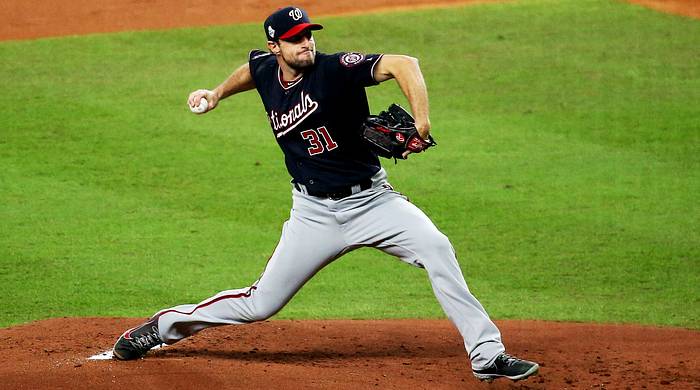 T-shirt Washington Nationals World Series 2019 - Max Scherzer #31 - Gris 2XL - Occasion