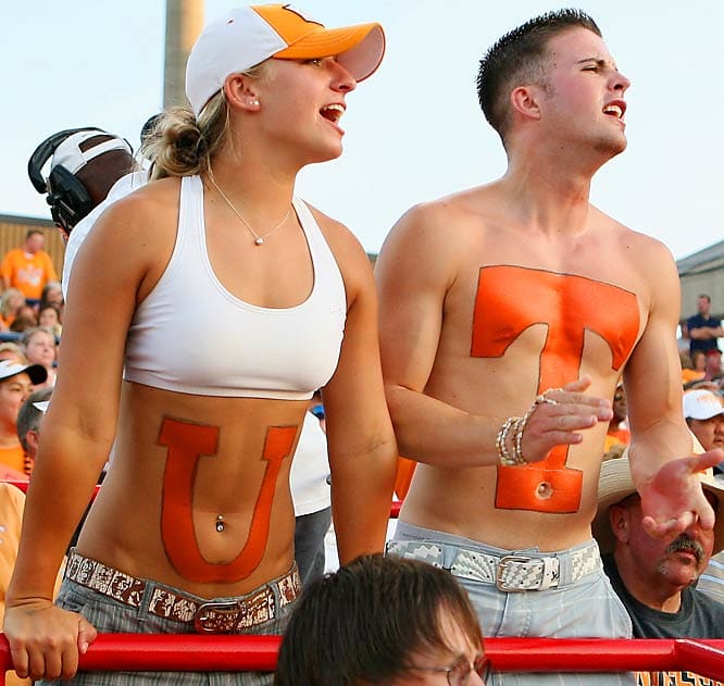 College Fans in Bodypaint Sports Illustrated