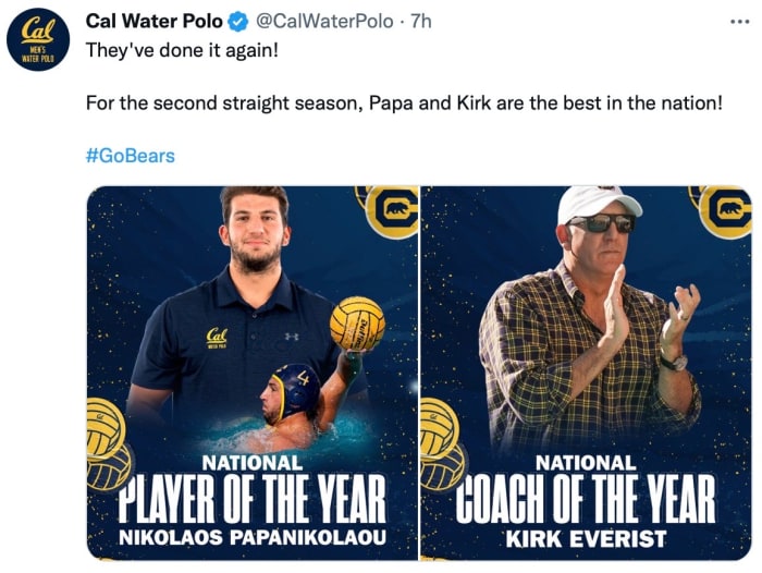 Cal Water Polo: Nikolaos Papanikolaou and Kirk Everist Sweep National Awards