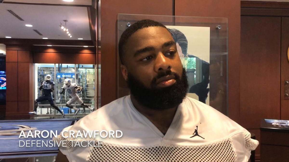 WATCH Aaron Crawford praises young linemen, discusses UNC's first