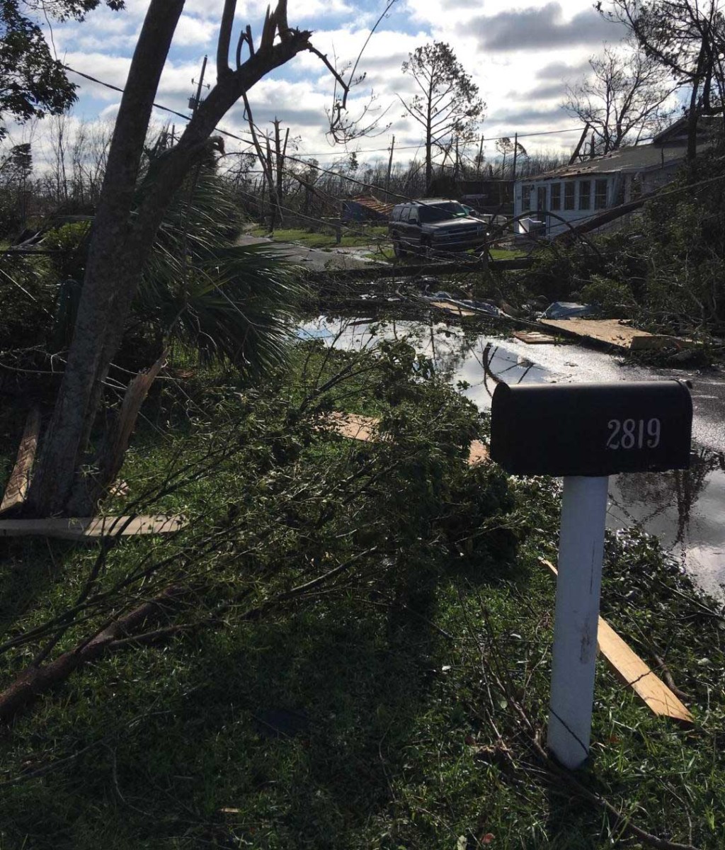 The morning after: Hurricane Michael roared through Tanya Broxton's new house last October. She is the mother of Indiana linebacker Reakwon Jones.