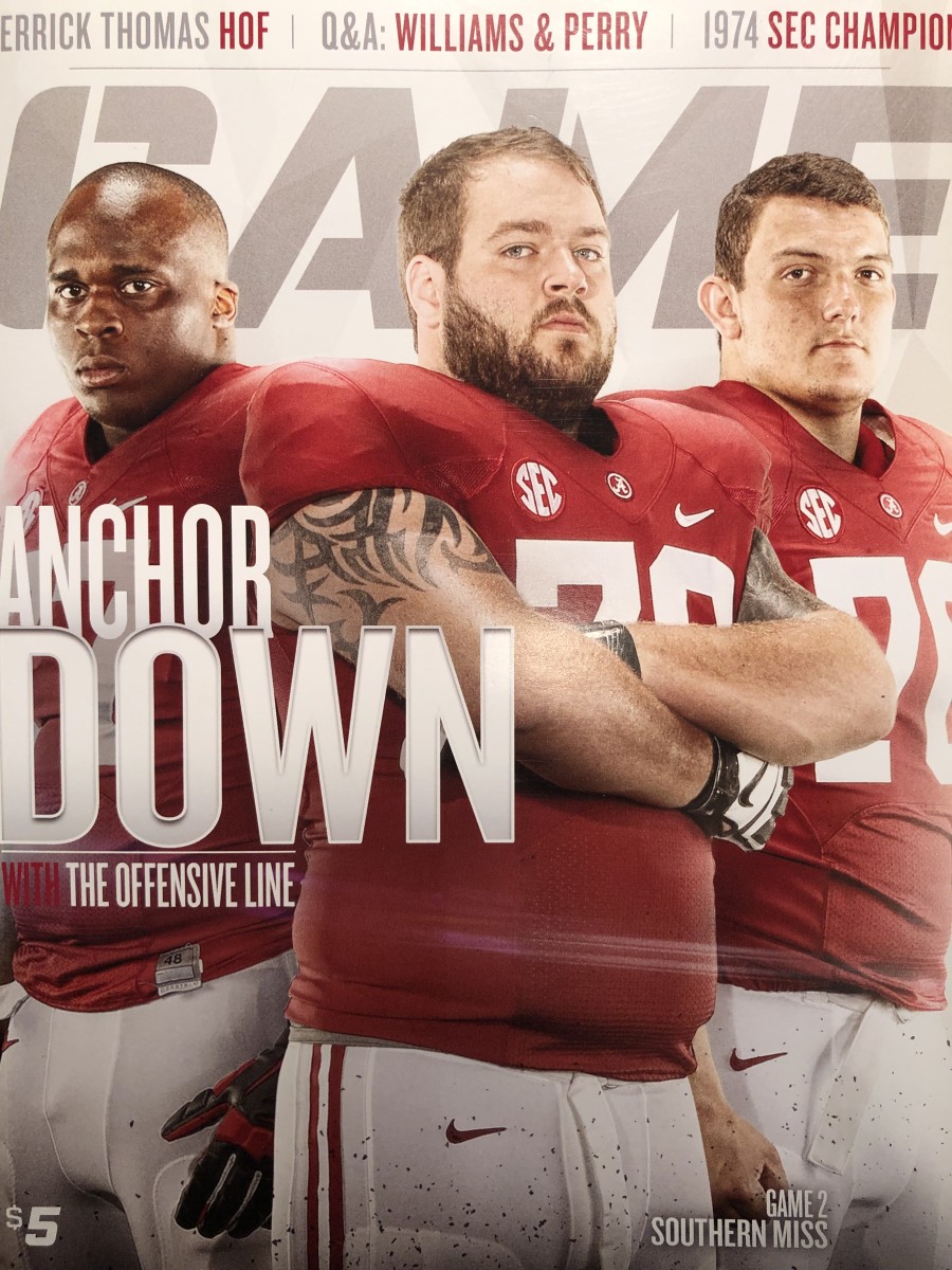 Offensive line game program cover, 2014