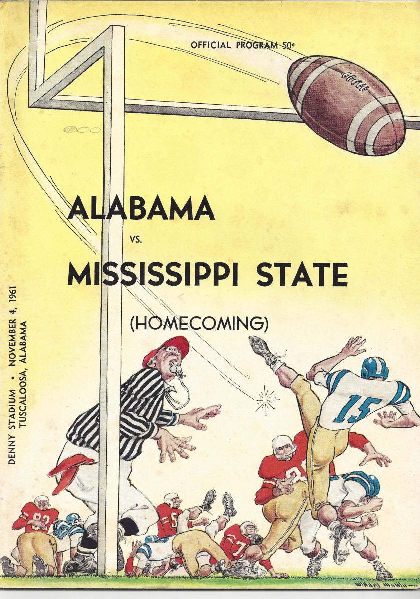 Mississippi State at Alabama homecoming program cover, Nov. 4, 1961
